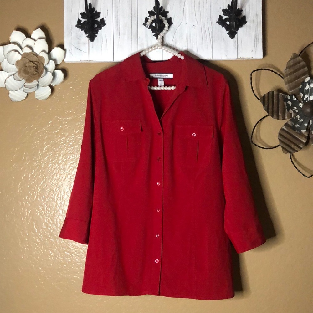 4/$25 Large Croft & Barrow Women Red Blouse Top